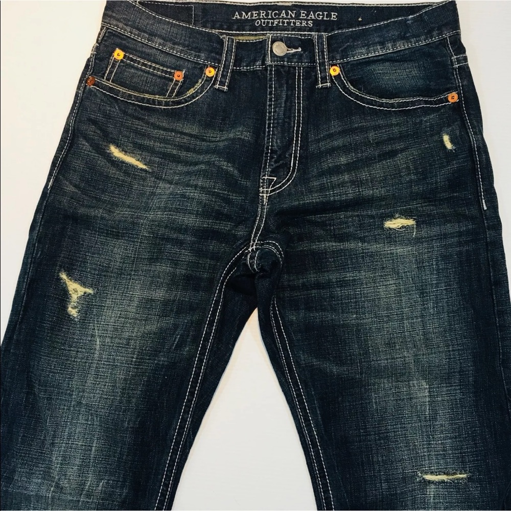 American Eagle Distressed Straight Jeans 32/32